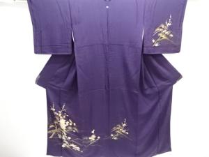 楼閣に松梅模様一つ紋訪問着